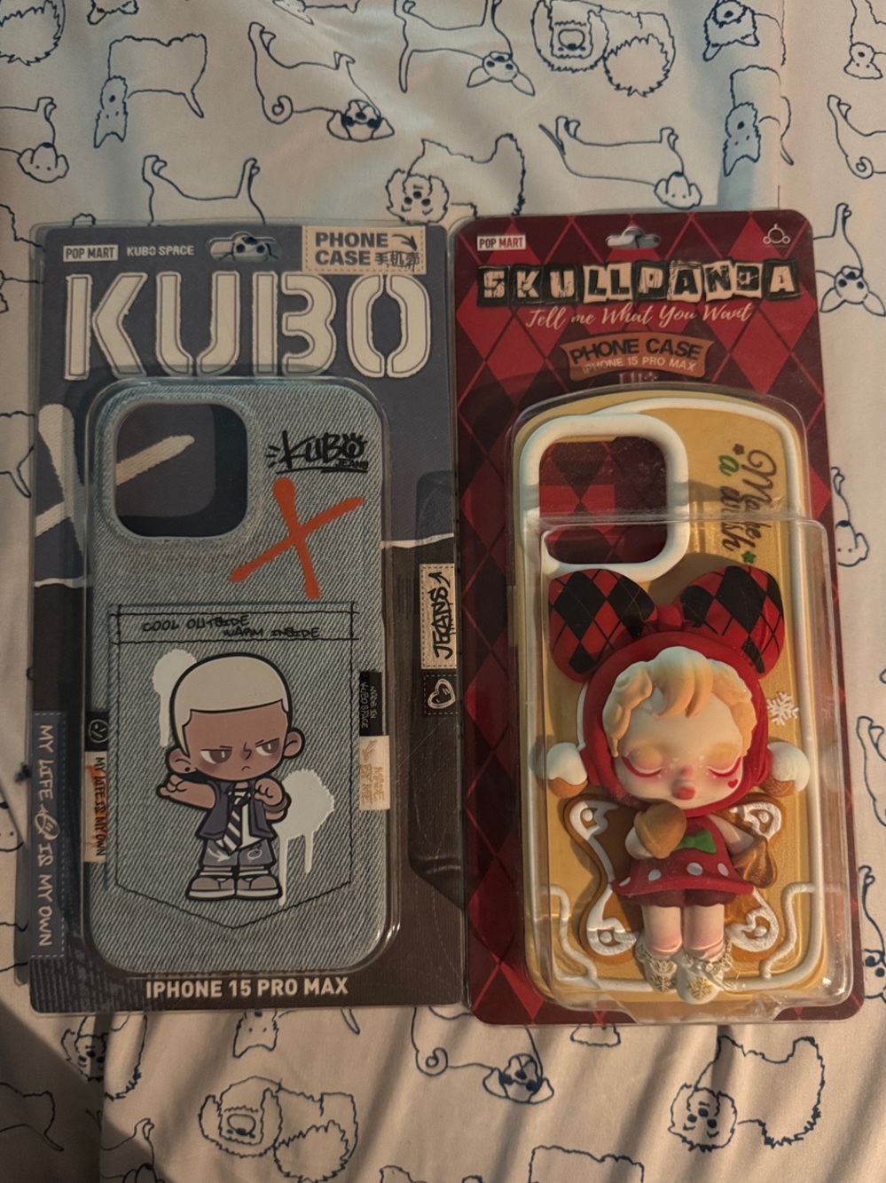 KUBO & Skullpanda Phone Case Bundle for iPhone 15 Pro Max - Blue and Gold